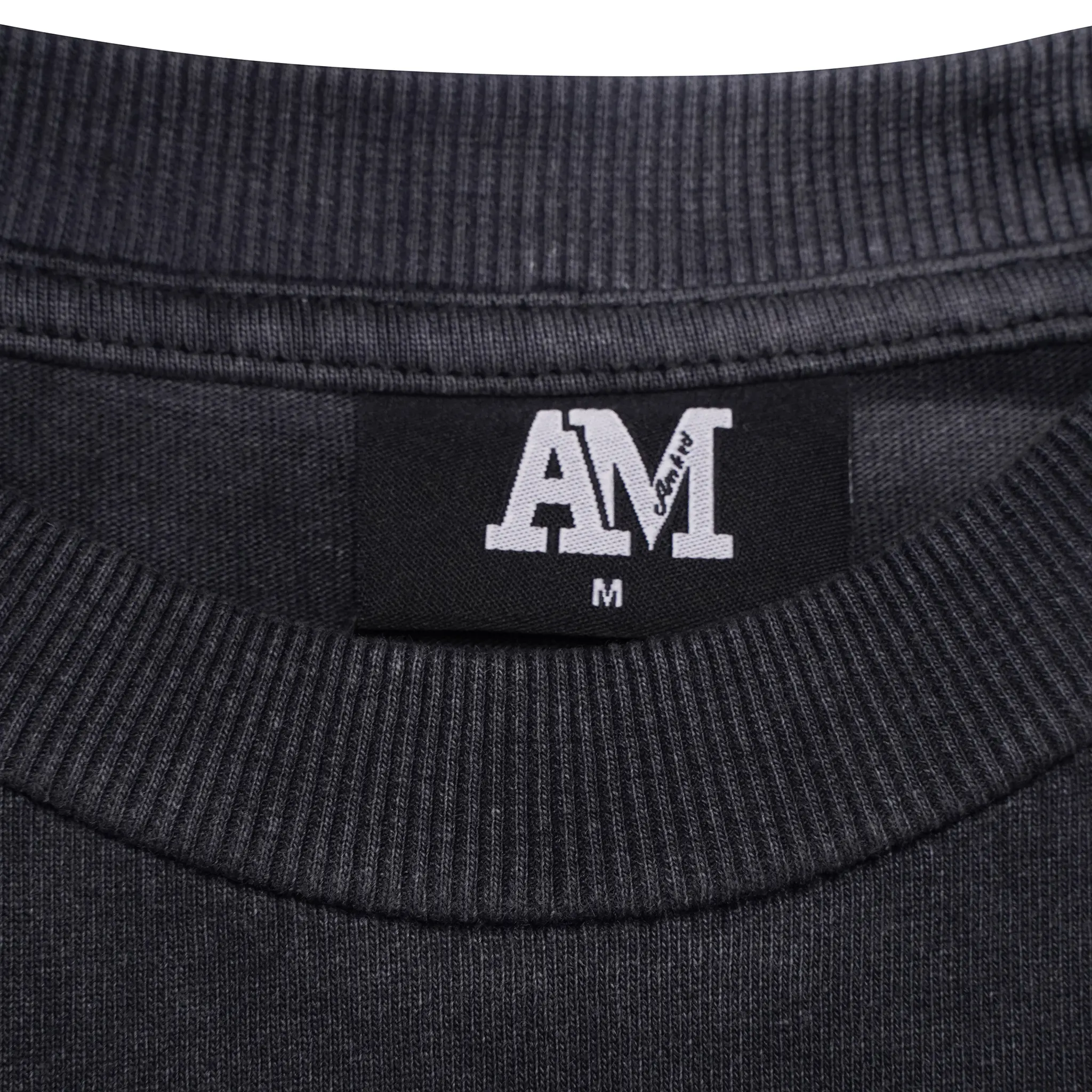 Detail view of Amicci Levanto Washed Black T Shirt